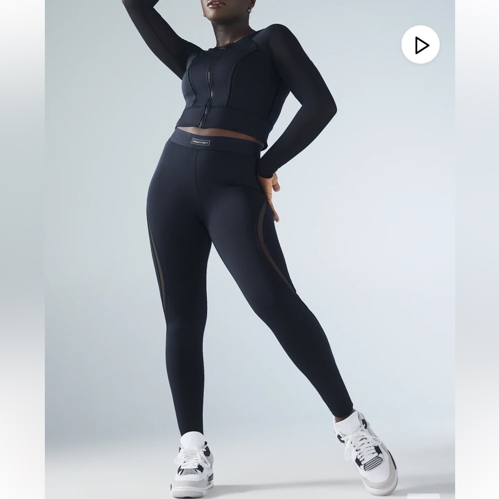 Savage X Fenty Flow High Waisted Active Yoga Workout Black Legging Size 3X